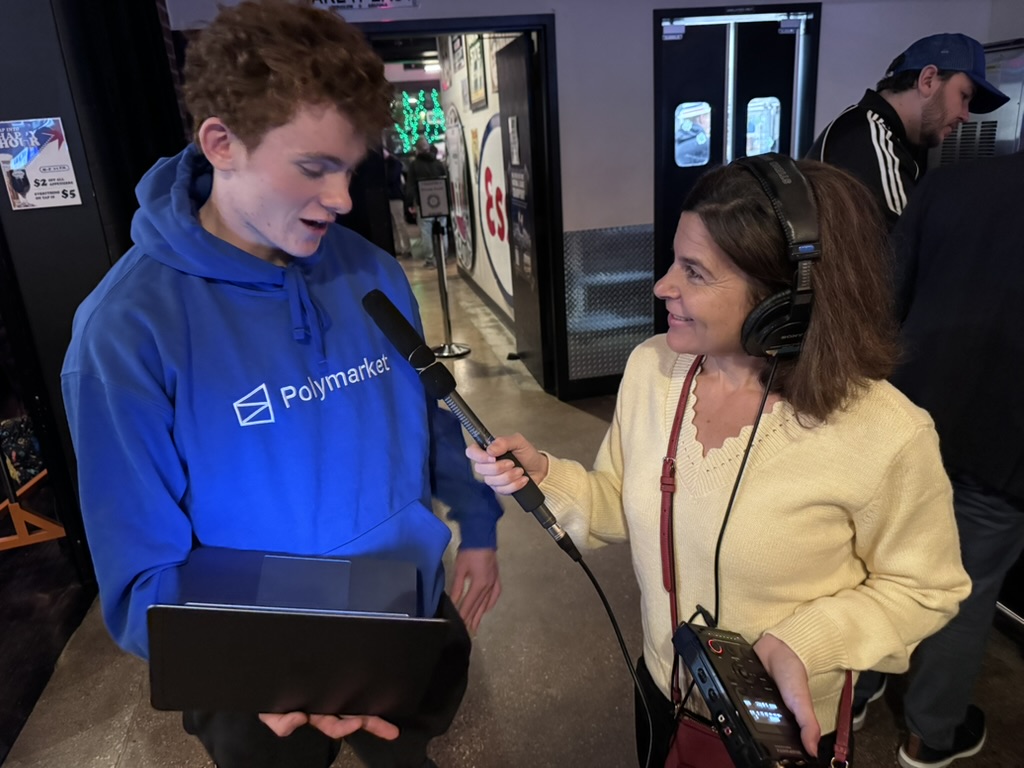 Ryan McComb being interviewed